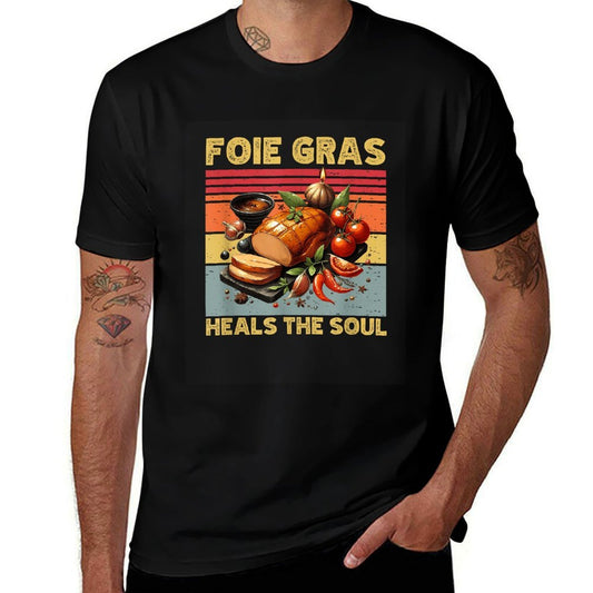 Foie Gras Heals The Soul French Retro Gourmet Foodie Humor  Wrinkle-resistant T-Shirt