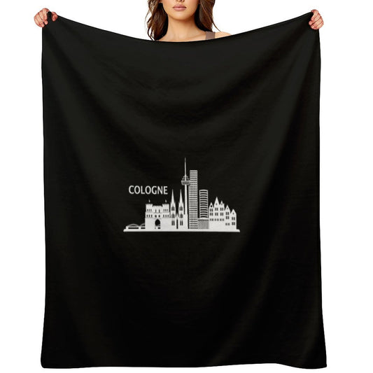 Cologne Skyline Black Lightweight Throw Blanket