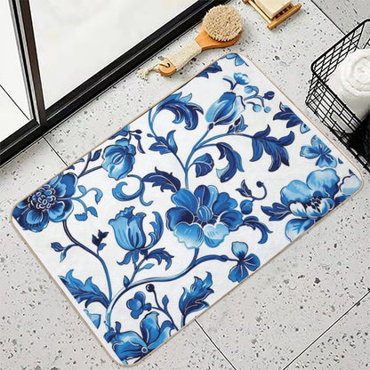 Blue Pattern  Stain-Proof Bath Mat