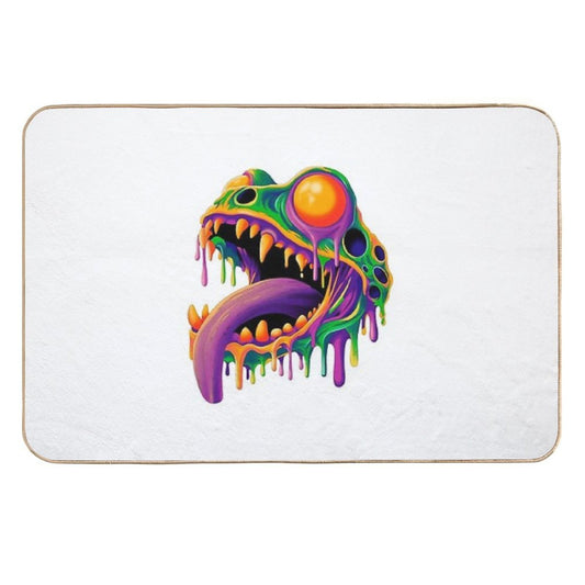Psychadelic Frog Dripping  Easy Maintenance Bath Mat