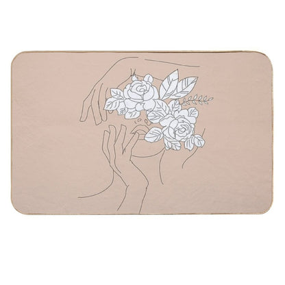 Abstract Woman Portrait  Non-Slip Bath Mat