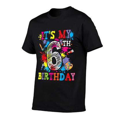 It's My 6th Birthday Painting Art Paint 6 Year Old Artist  Easy-care T-Shirt