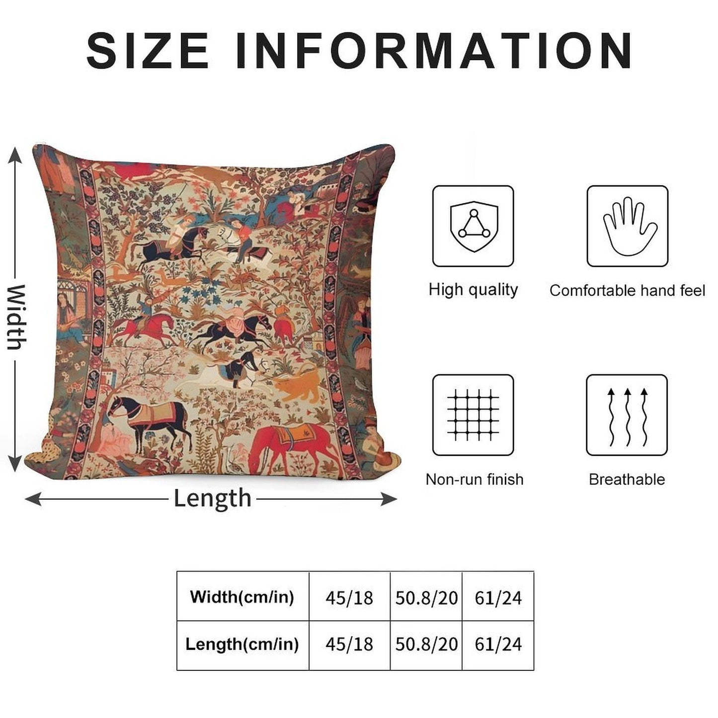 Oriental Rug Soft Anti-Pilling Throw Pillow