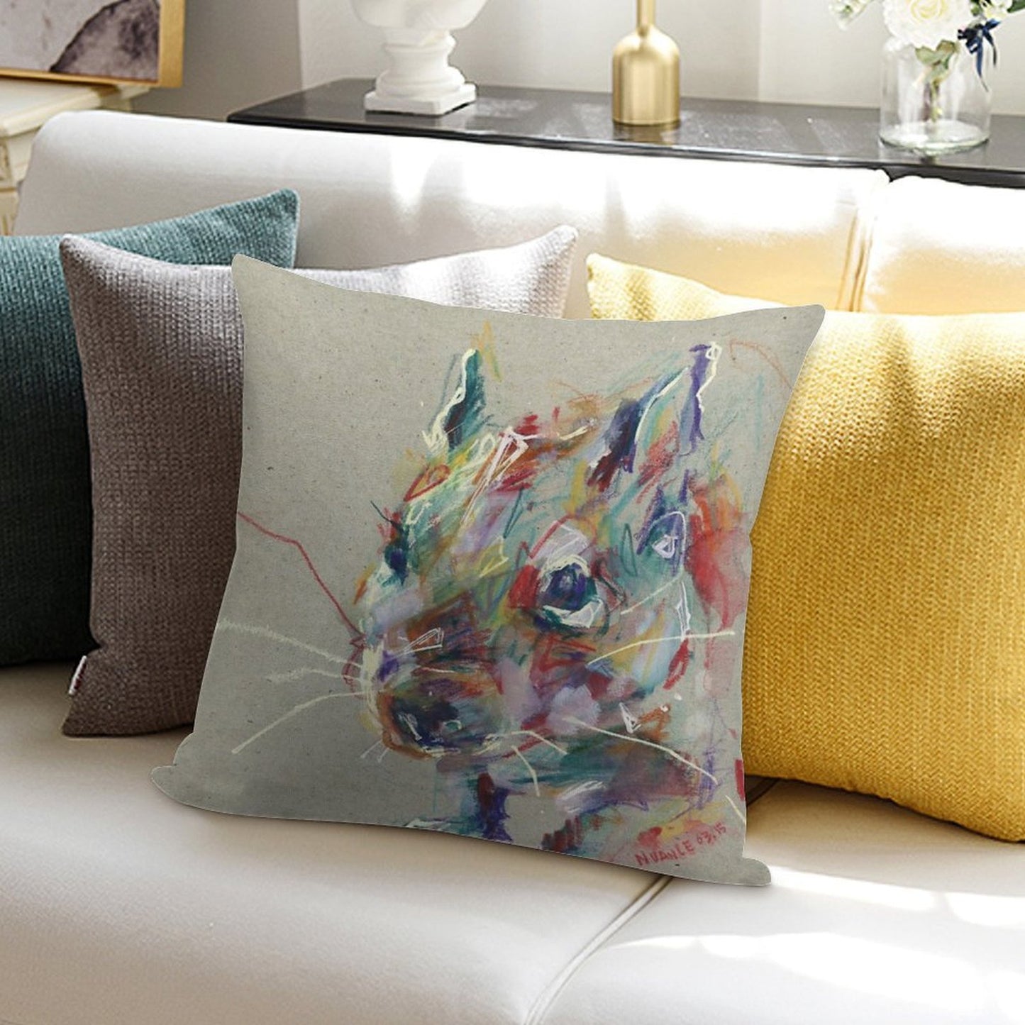 Little Degu Soft Short Plush Fabric Throw Pillow