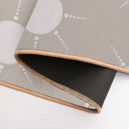 Pretty Polka Dots Sun Pattern Boho Aesthetic In Muted Colors Light Taupe Durable Bath Mat