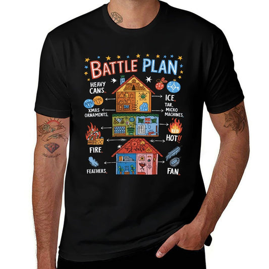 Funny Battle Plan Christmas Home Kids Hand Dawn Alone Xmas  Affordable Price T-Shirt