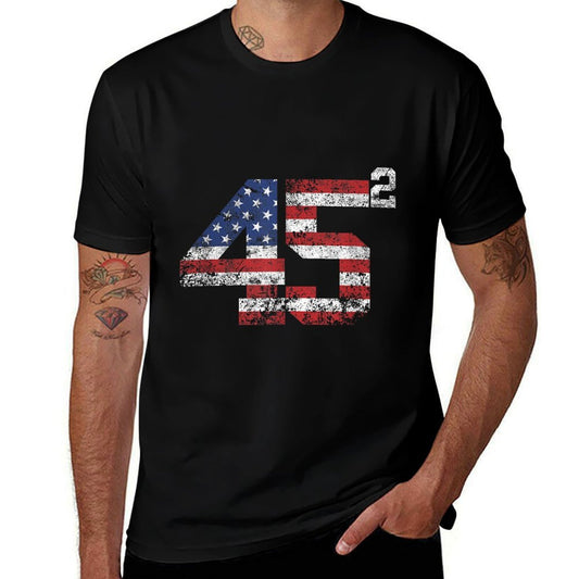 Trump 2024 45 Squared Second Term USA Vintage  Tagless Design T-Shirt