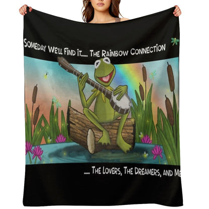 Kermit The Frog Rainbow Connection Quick-dry Throw Blanket