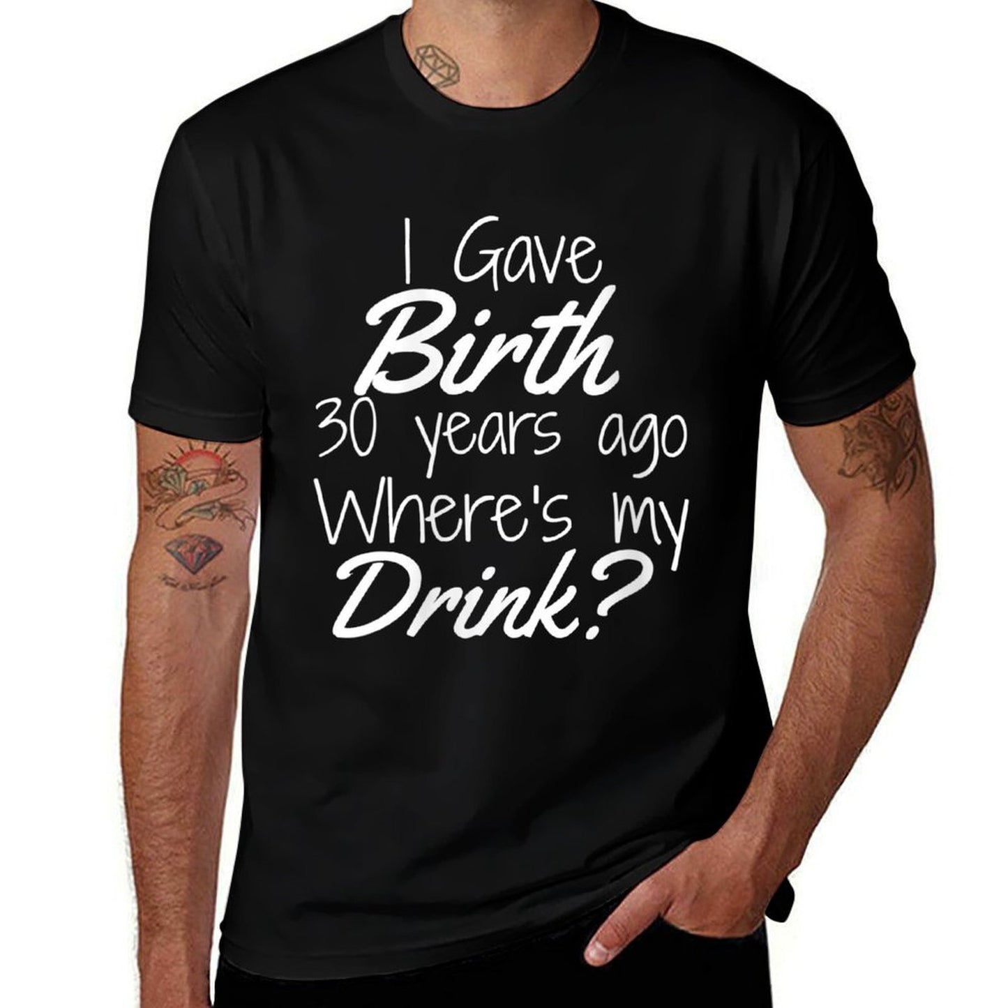 Womens 30th Birthday Mom Son Daughter 30 Year Old Gift Drink  Slim-fit Cut T-Shirt