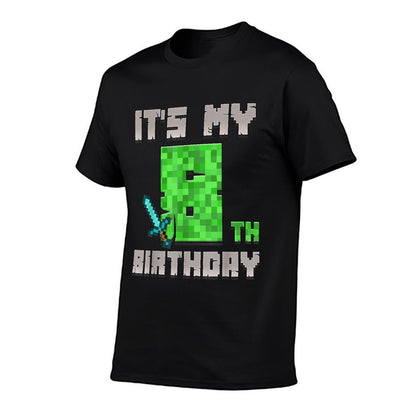 Birthday Boy Its My 8th Birthday Gamer Pixel Number  Quick-drying T-Shirt