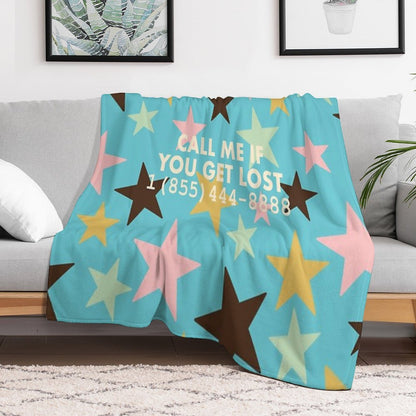 Call Me If You Get Lost Blue Gift-ready Throw Blanket
