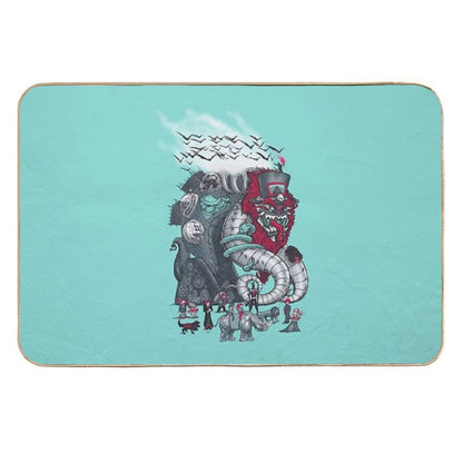 Dark Circusbot  Slip-Resistant Bath Mat