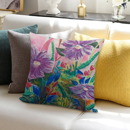 Flower Power Soft Reinforced Edging Throw Pillow