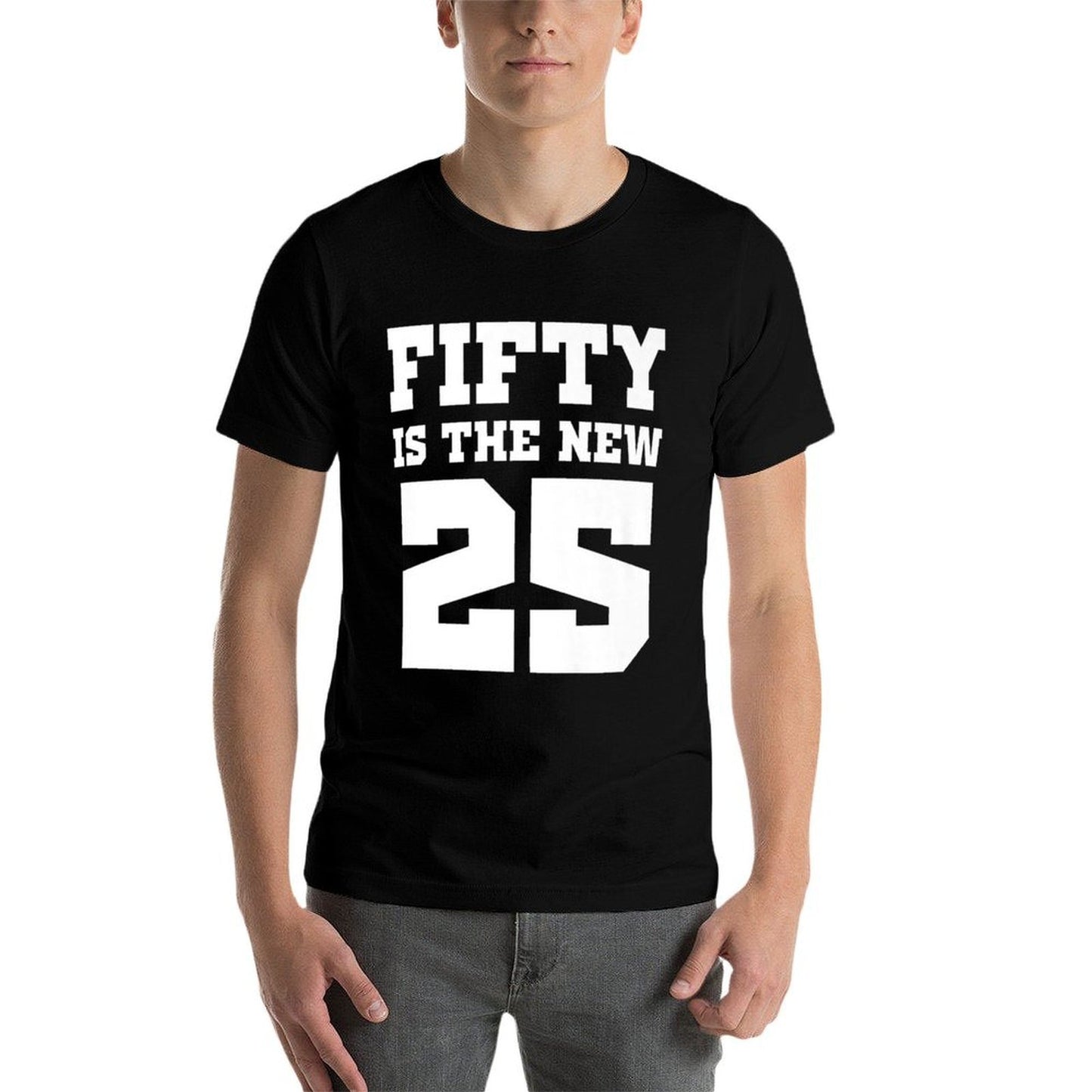 Fifty Is The New 25 Funny 50th Birthday Premium  Moisture-wicking T-Shirt