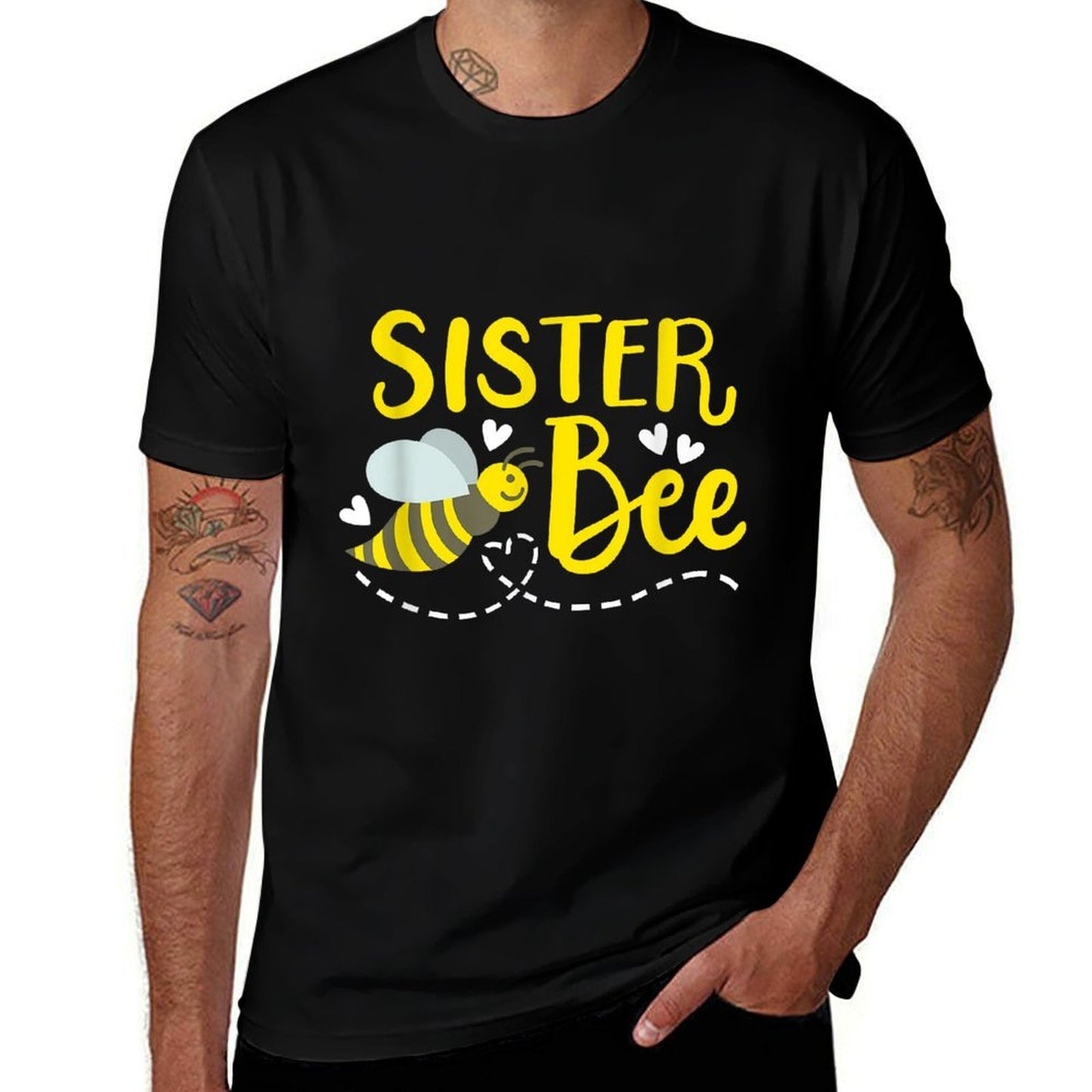 Sister Bee Cute Beekeeping Birthday Party Matching Family  Fade-proof Color T-Shirt