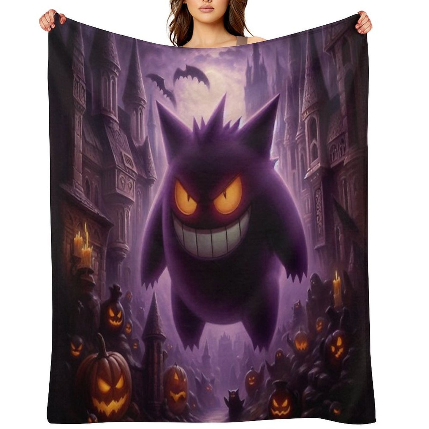Purple Ghost Multi-functional Throw Blanket