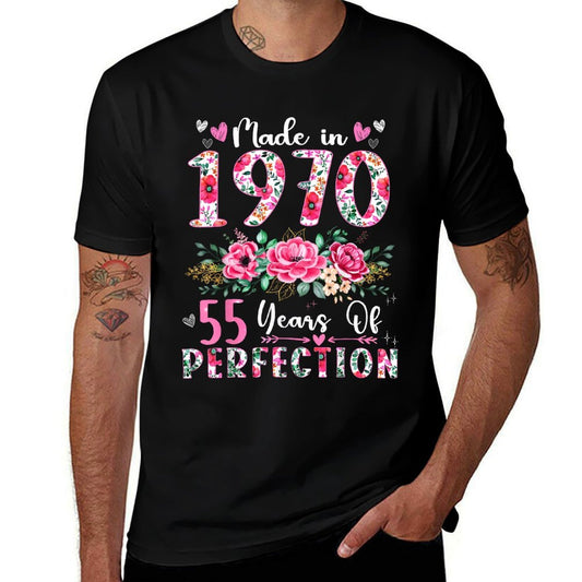 55 Year Old Made In 1970 Floral 55th Birthday Women  Breathable T-Shirt