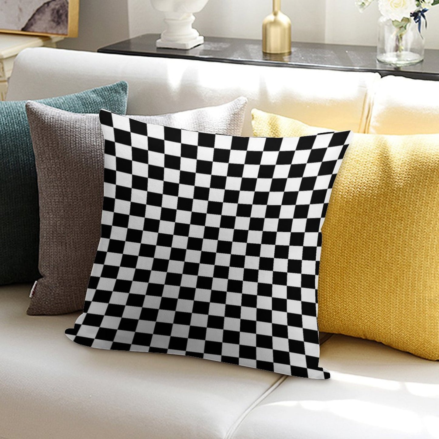 Chequered Flag Checkered Racing Car Winner Bedspread Duvet Phone Case Soft Luxury Feel Throw Pillow