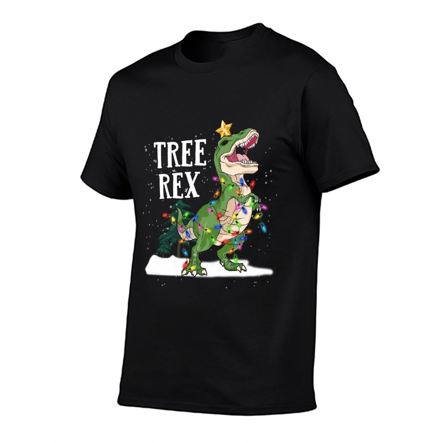Dinosaur T-Rex Christmas Lights Funny Kid Men Boy Tree Rex  Graphic-printed T-Shirt