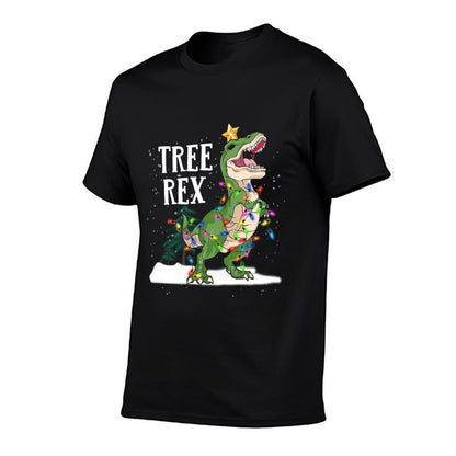 Dinosaur T-Rex Christmas Lights Funny Kid Men Boy Tree Rex  Graphic-printed T-Shirt