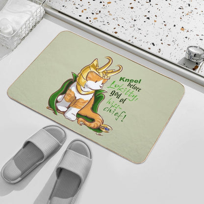 Kneel Before Lokitty! (chibi Version)  Toxin-Free Bath Mat