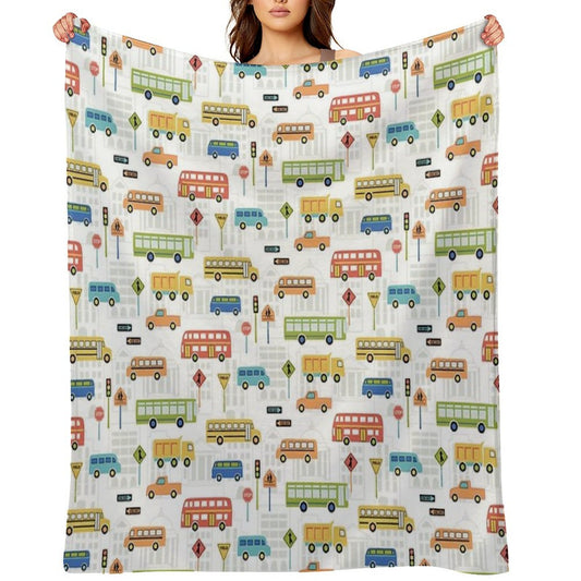 Bus Stop Machine-washable Throw Blanket
