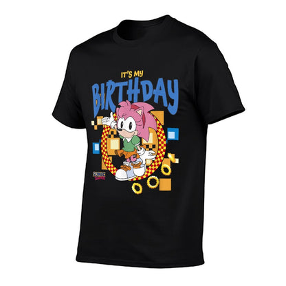Sonic The Hedgehog Birthday It&#39;s My B-Day Amy Rose  Cotton T-Shirt
