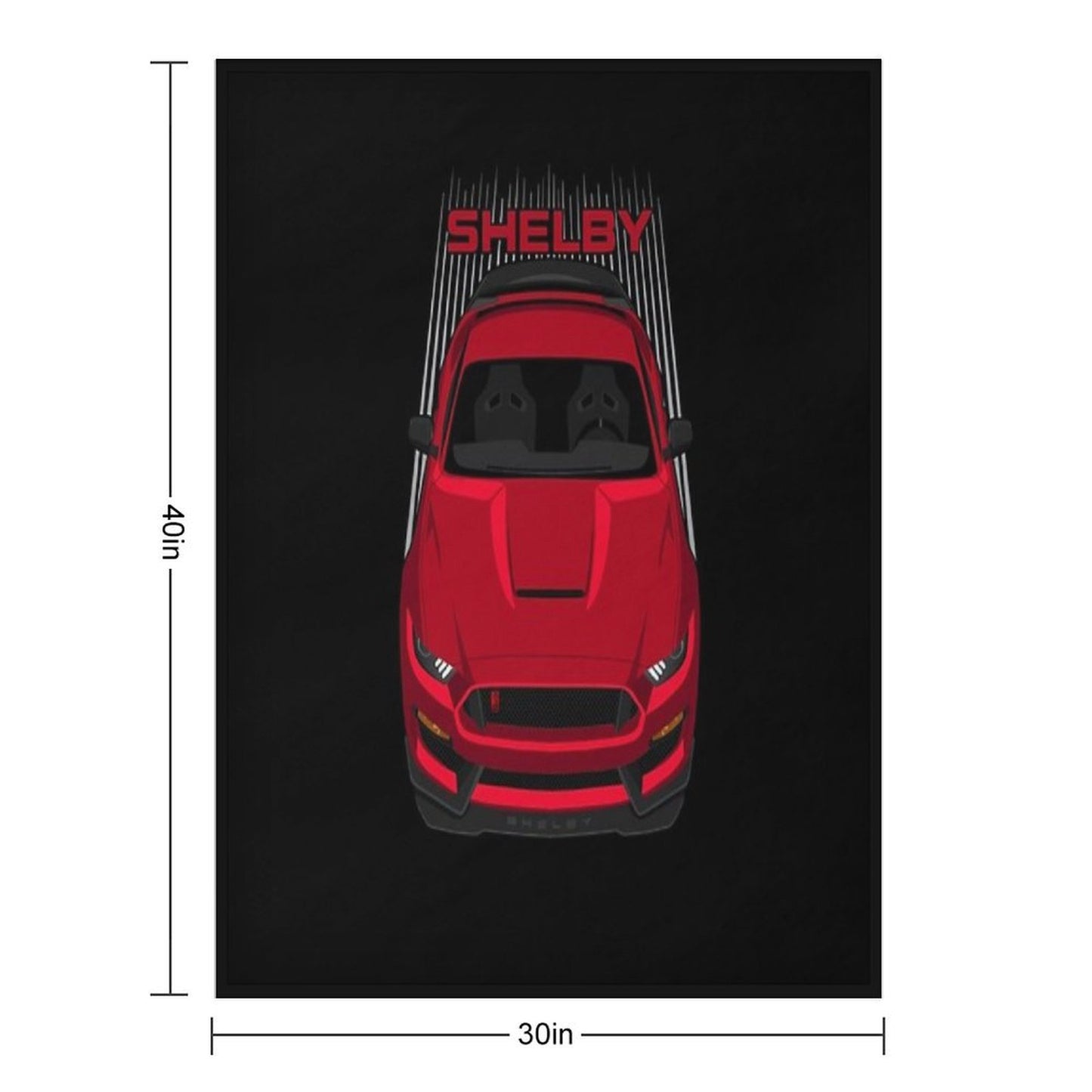 Ford Mustang Shelby GT350R 2015 - 2020 - Red Wrinkle-free Throw Blanket