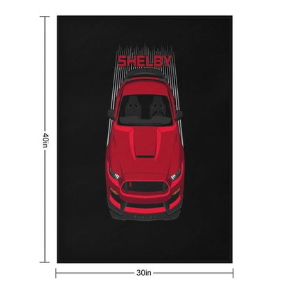 Ford Mustang Shelby GT350R 2015 - 2020 - Red Wrinkle-free Throw Blanket