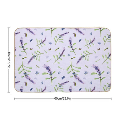 Relax with Lavender on Purple Backround  Odorless Bath Mat