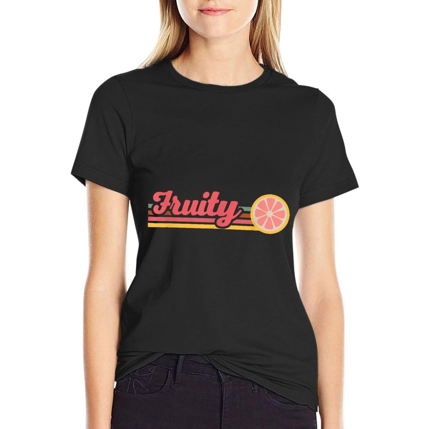 Retro Fruity Lesbian Subtle Lesbian LGBTQ Gay Pride Month  Oversized Silhouette T-Shirt