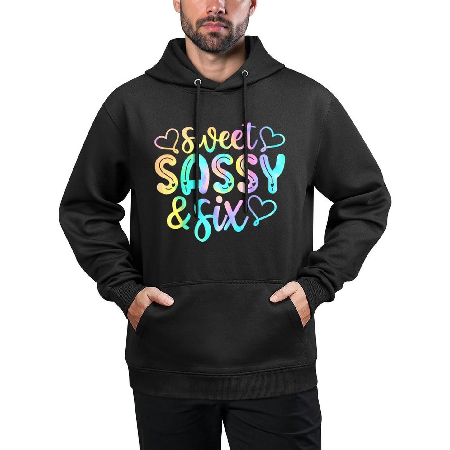 Kids 6th Birthday Girl Sweet Sassy And Six 6 Years Old Girls Versatile Streetwear Hoodie