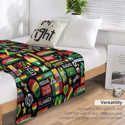 Jamaica One Love Culture Pattern Compact Throw Blanket