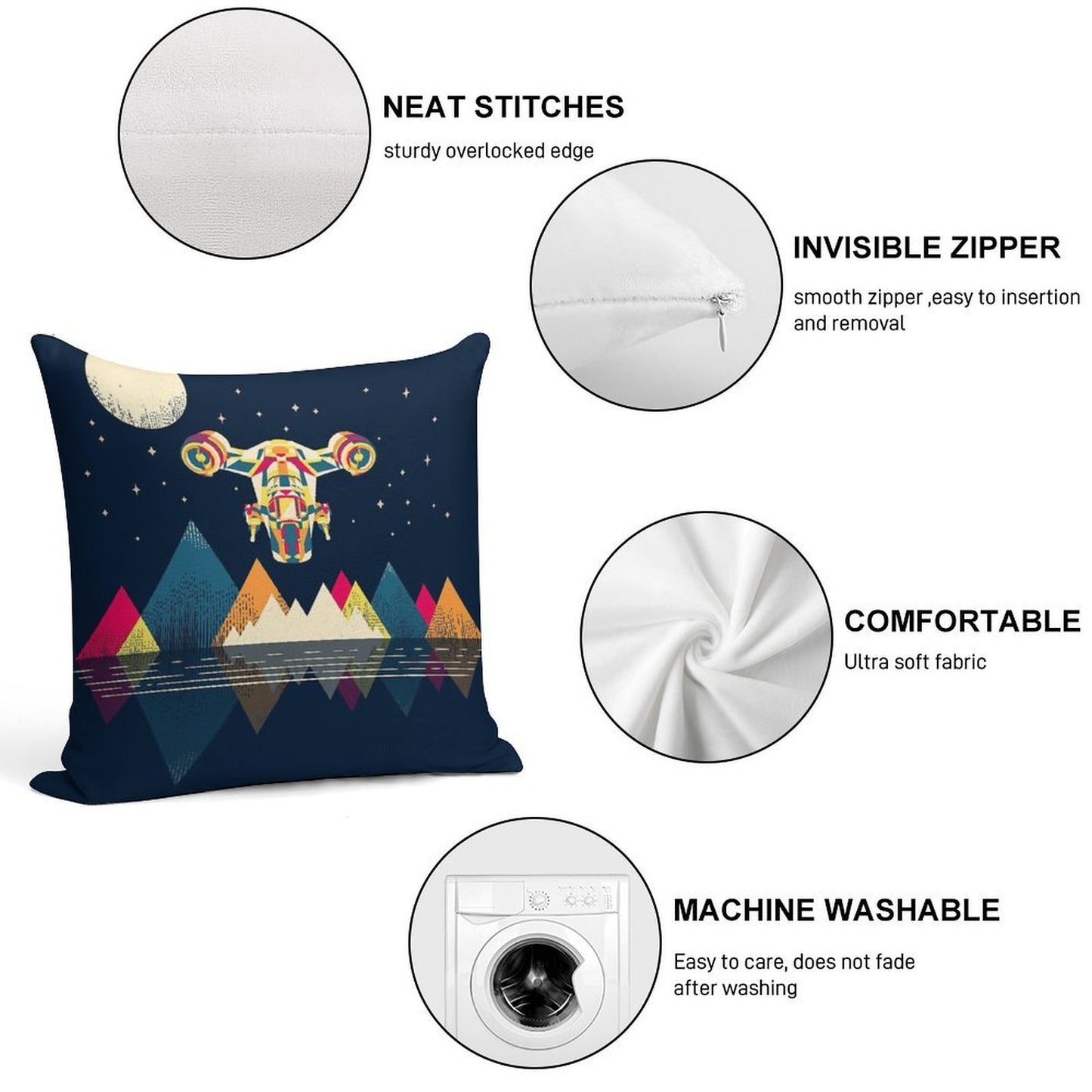 Abstract Razor Soft Washable Throw Pillow