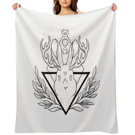 Lunar Rabbit  Jackalope  Nikury Easy Care Throw Blanket