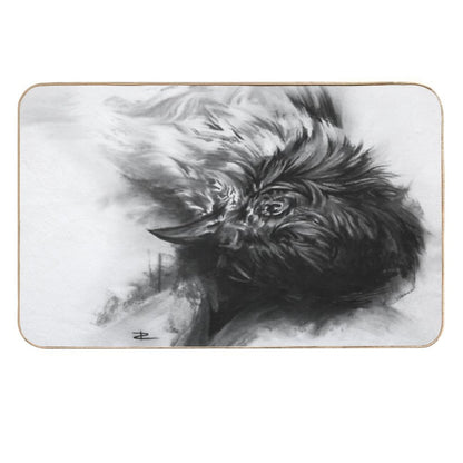 Senescent 4 - Charcoal Drawing  Anti-Trip Bath Mat