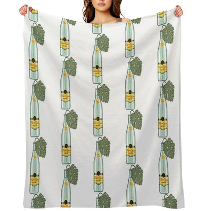 Monstera Topo Chico Shrink-resistant Throw Blanket