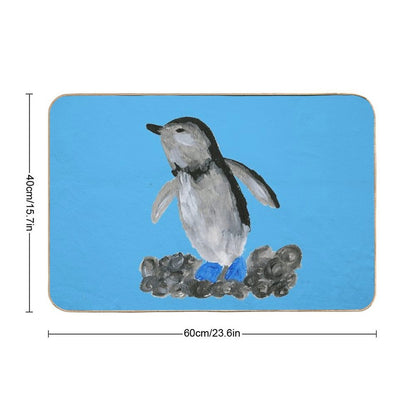 Penguin Blue Foot Durable Bath Mat