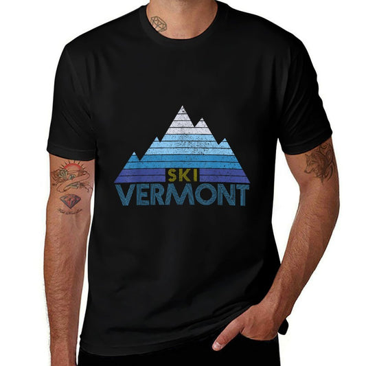 Vermont Ski Souvenir Vintage Mountain Sports Winter Sports  Relaxed-fit T-Shirt