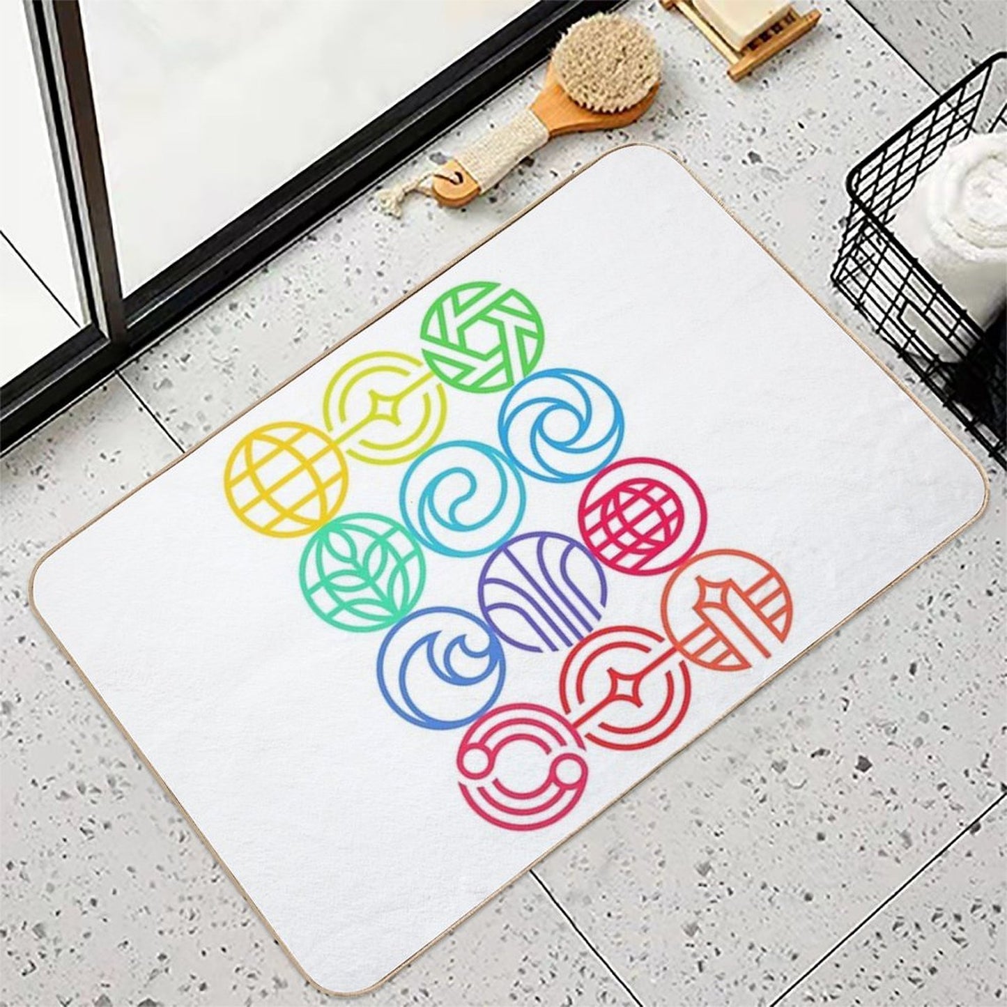 New Epcot Logos  Easy Maintenance Bath Mat