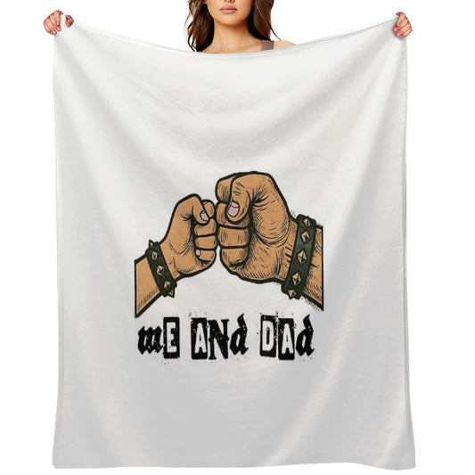 Me And Dad - Fist Punch PunkMetal Buddies Comfort Throw Blanket