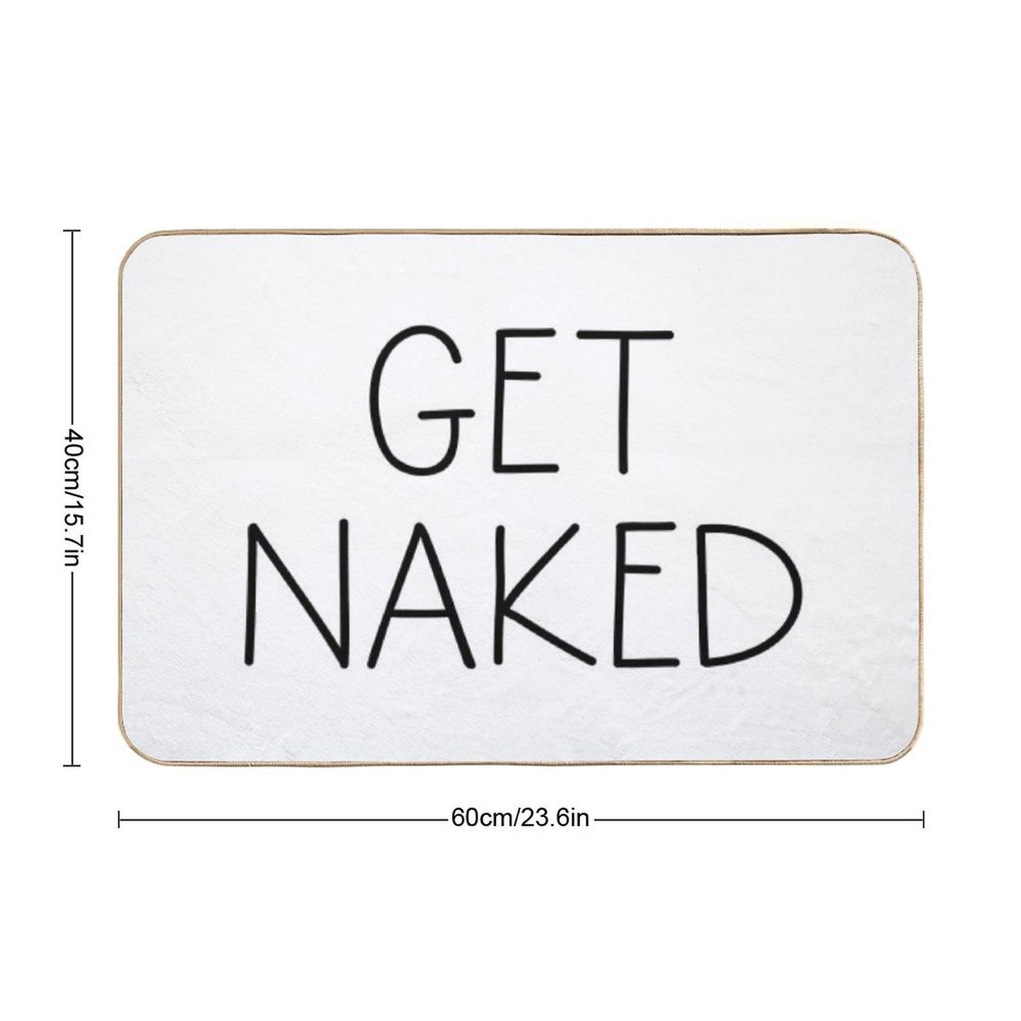Get Naked White  Slip-Resistant Bath Mat