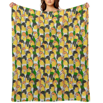 Caique Parrots Wrinkle-free Throw Blanket