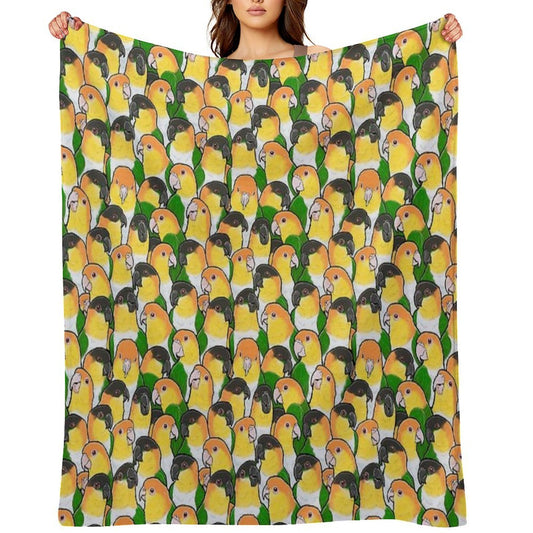 Caique Parrots Wrinkle-free Throw Blanket