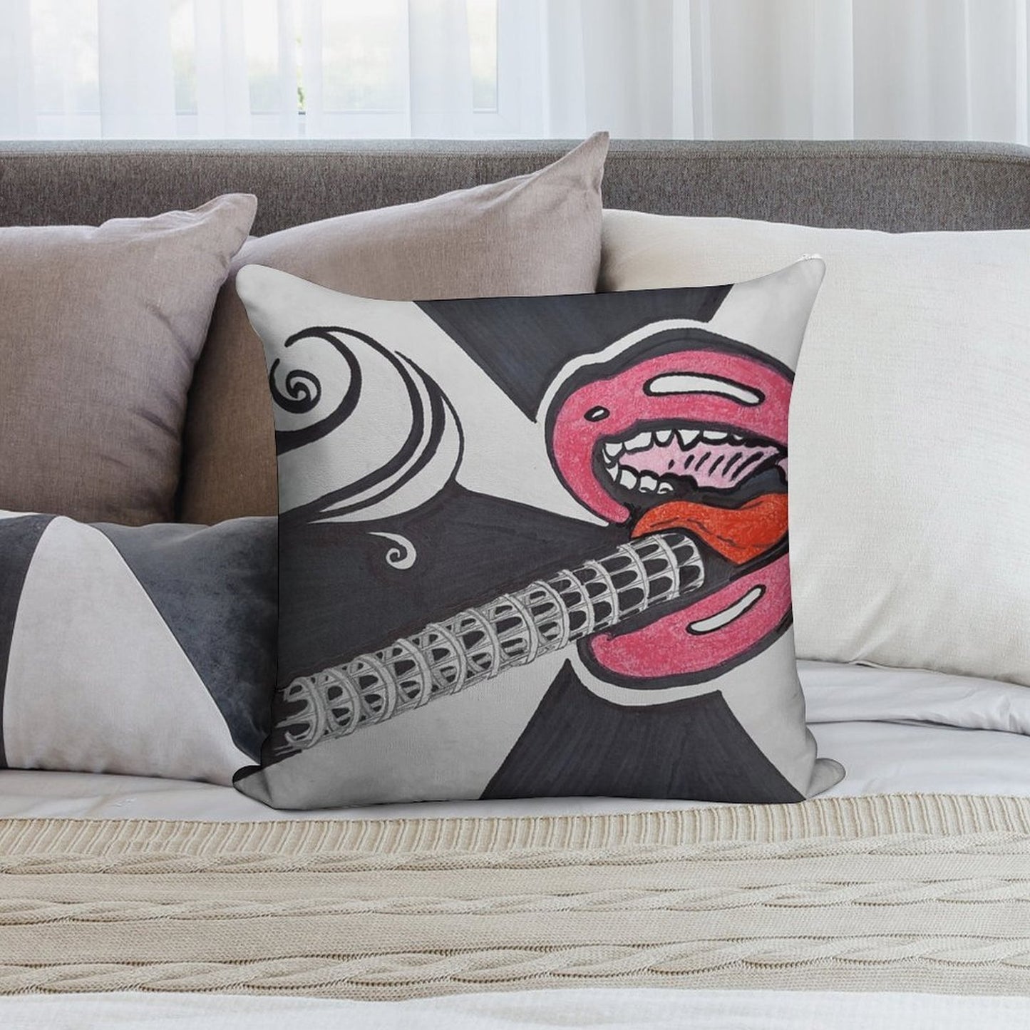 Mouth An Cig Soft Style Accent Throw Pillow