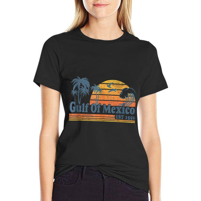 Gulf of Mexico Est 1550 Retro Vintage Beach Gulf of Mexico  Stretchy T-Shirt