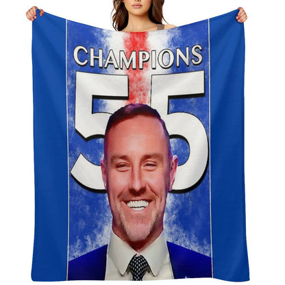 Glasgow Rangers Champions 55 Travel-friendly Throw Blanket