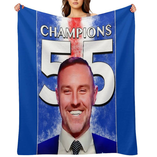 Glasgow Rangers Champions 55 Travel-friendly Throw Blanket