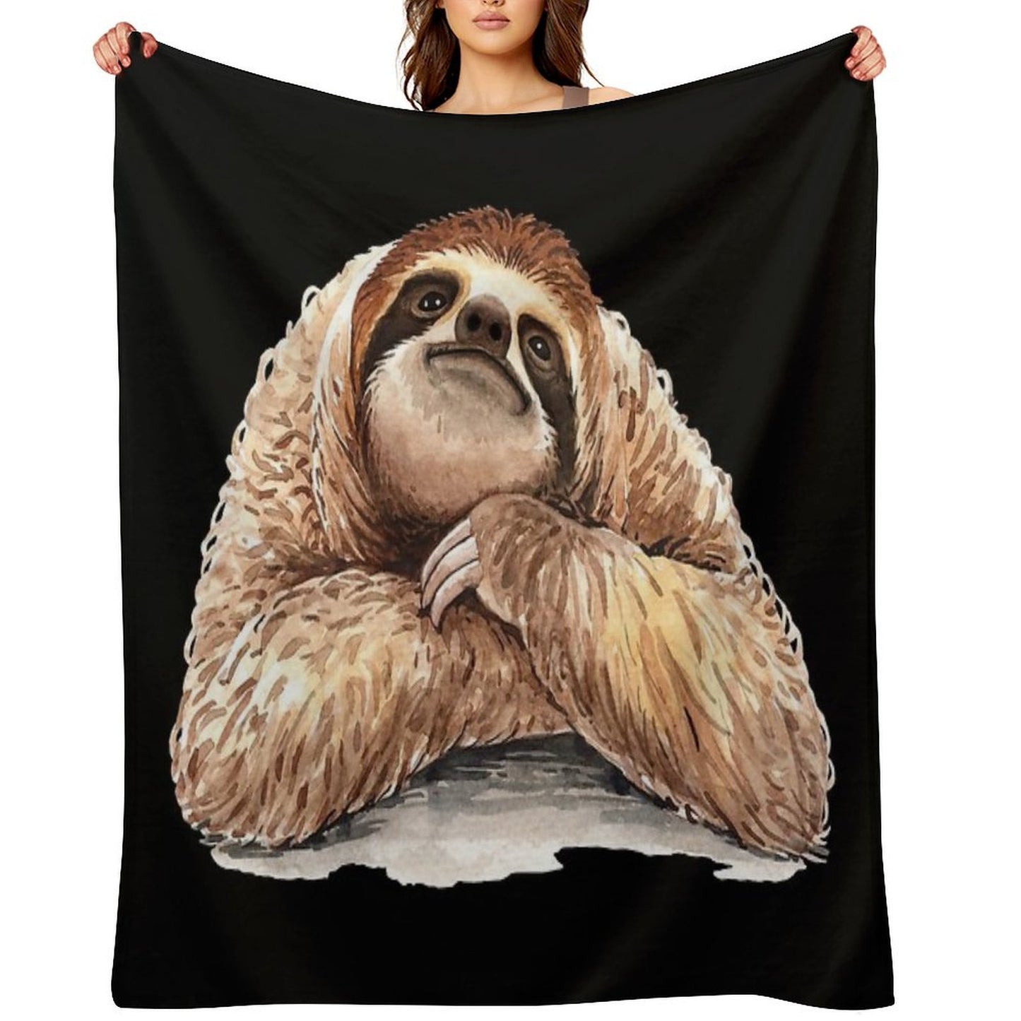 Smiling Sloth Velvety-soft Throw Blanket