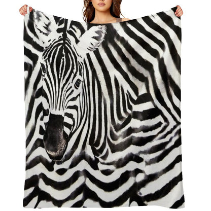 Zebra Skin Pattern Anti-pilling Throw Blanket